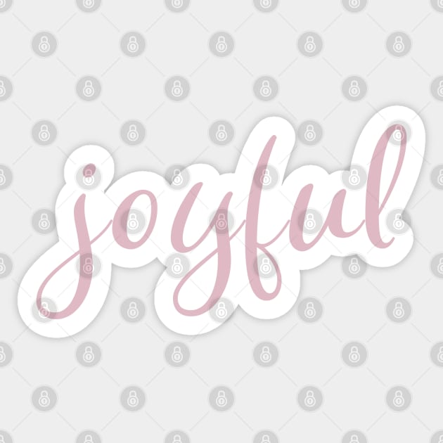 Pink Joyful Christmas Holiday Script Modern Trendy Design Sticker by OneL Design